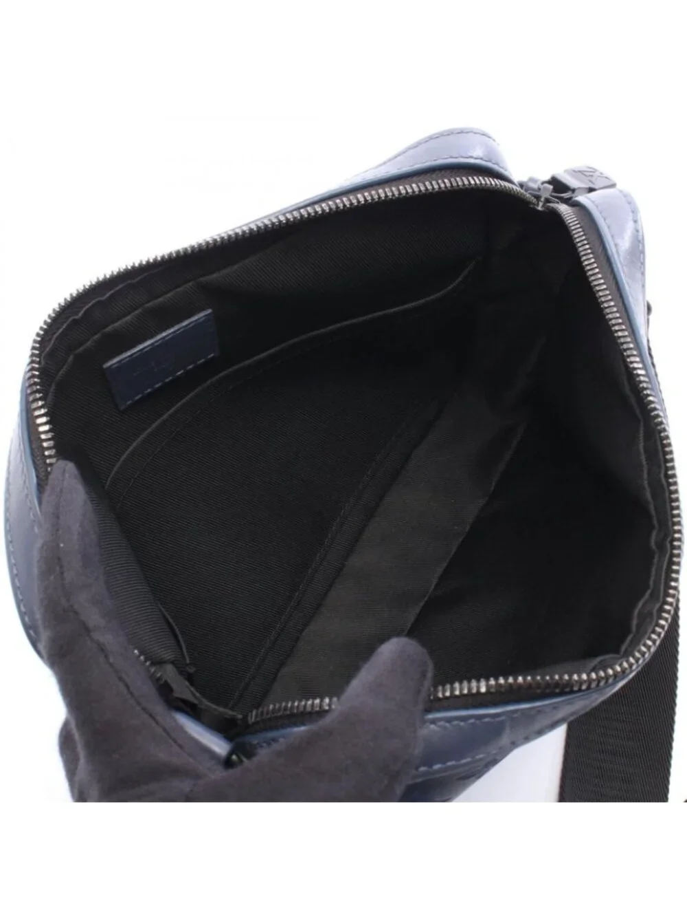 Louis Vuitton Shoulder Bag Duo Messenger Monogram Shadow Navy Leather
